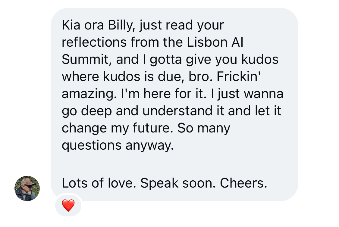 A message from someone in the Build with Billy community